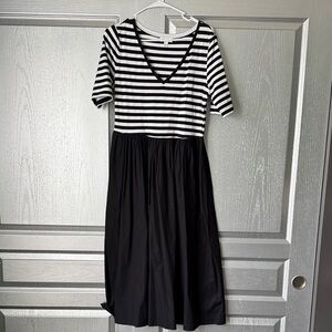 Nordstrom Black and White Striped Top Maxi Dress